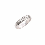 Geometric Patterned 925 Sterling Silver Band Ring
