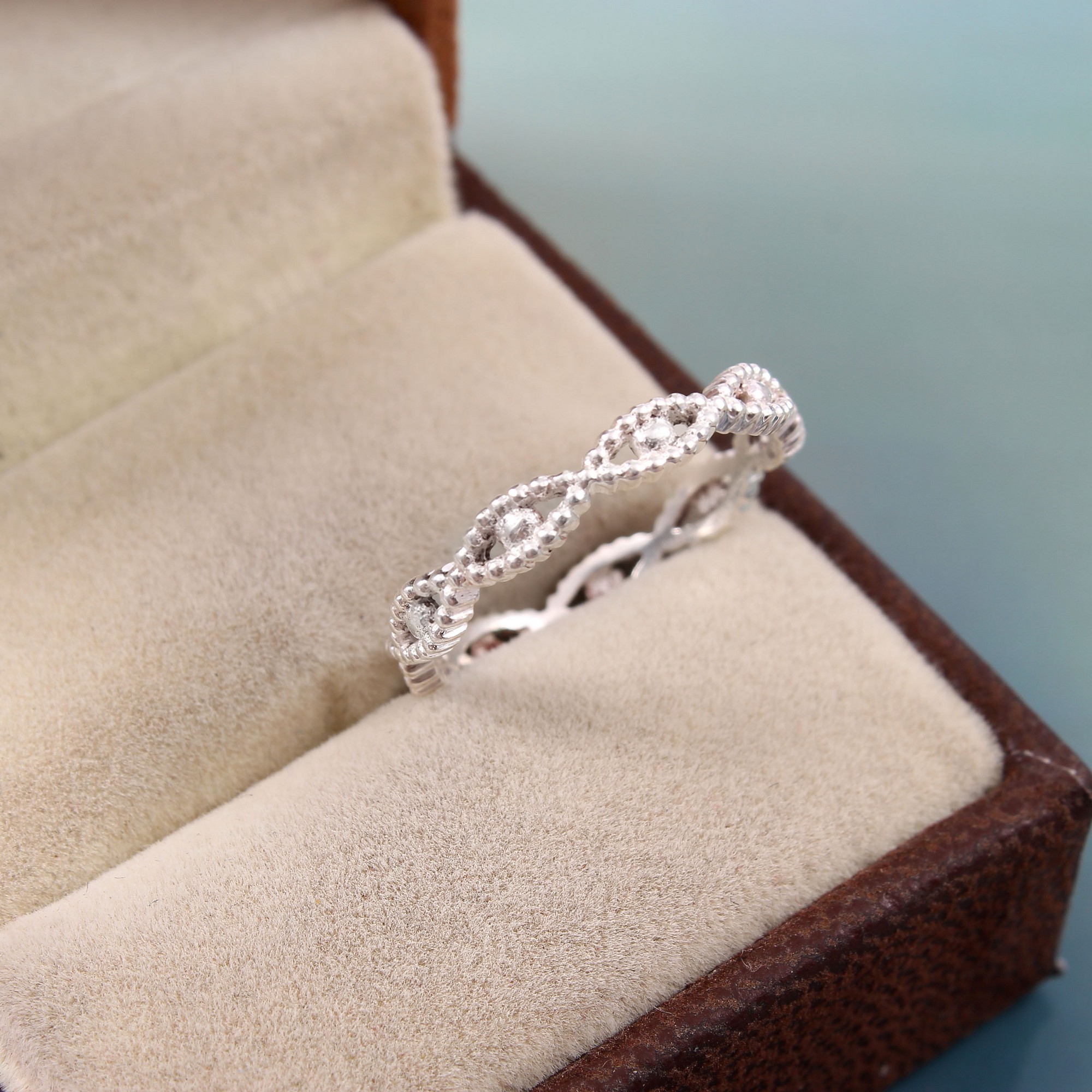 925 Ring Silver Braided Knot Eternity Band Ring