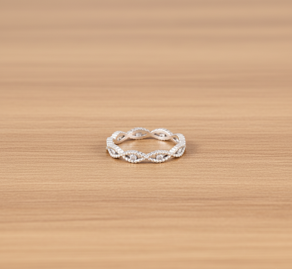 925 Ring Silver Braided Knot Eternity Band Ring