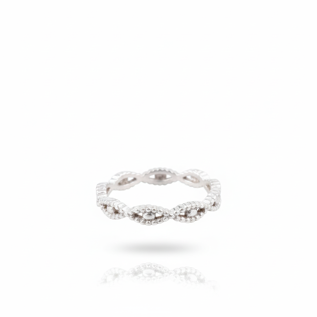 925 Ring Silver Braided Knot Eternity Band Ring