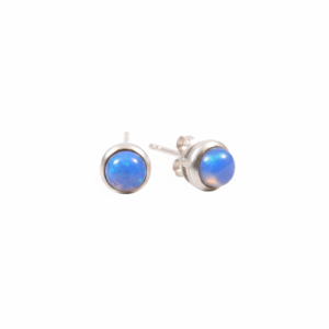 925 Sterling Sliver Rainbow Moonstone Earrings Stud