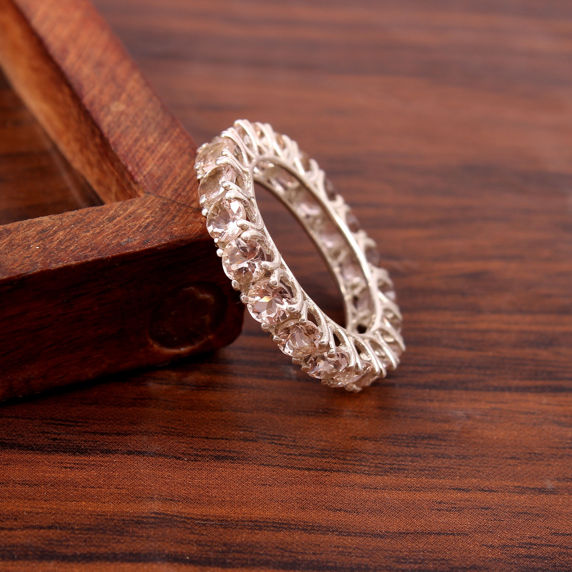 925 Silver Ring with Champagne Color CZ