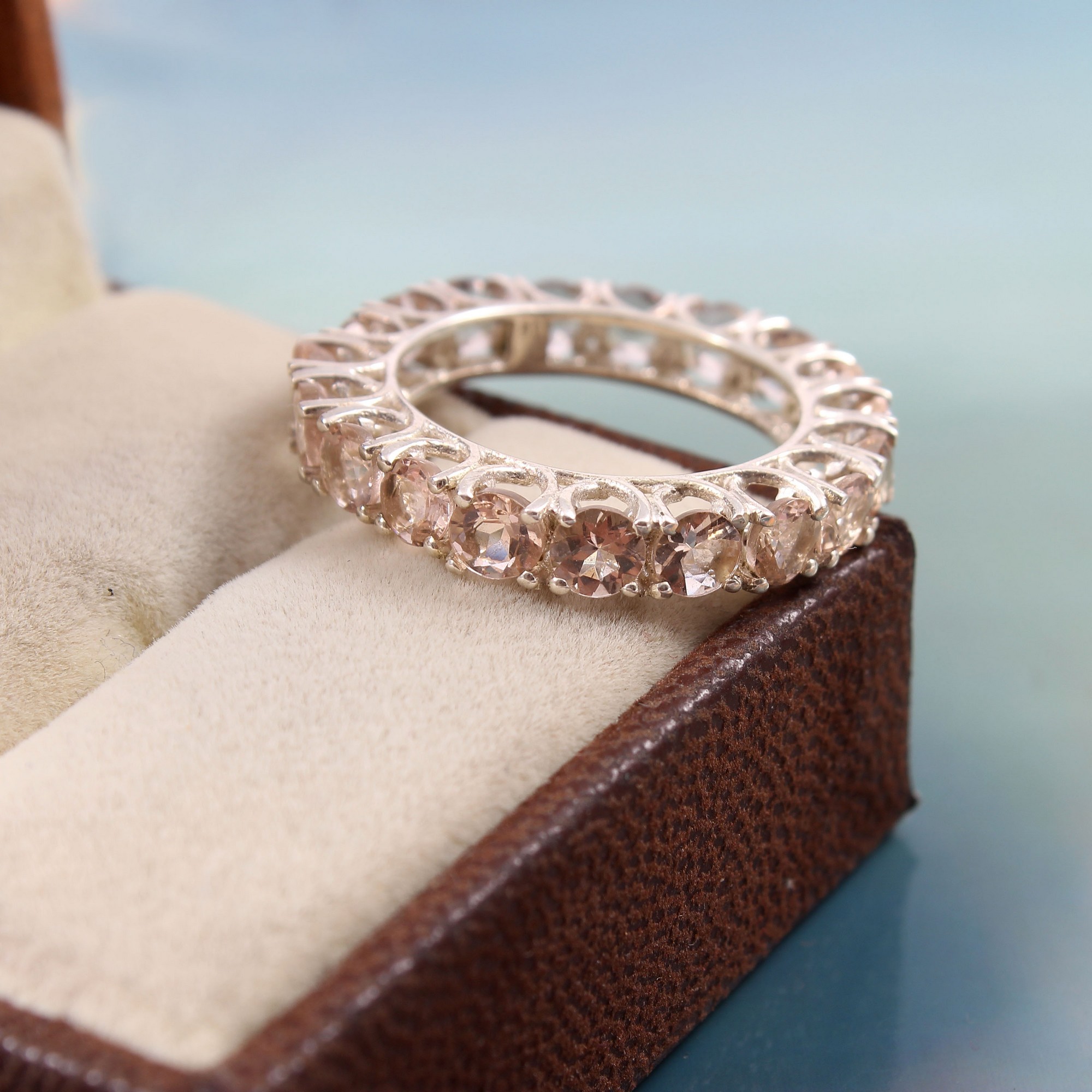 925 Silver Ring with Champagne Color CZ