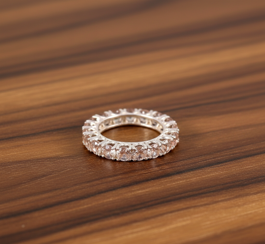 925 Silver Ring with Champagne Color CZ
