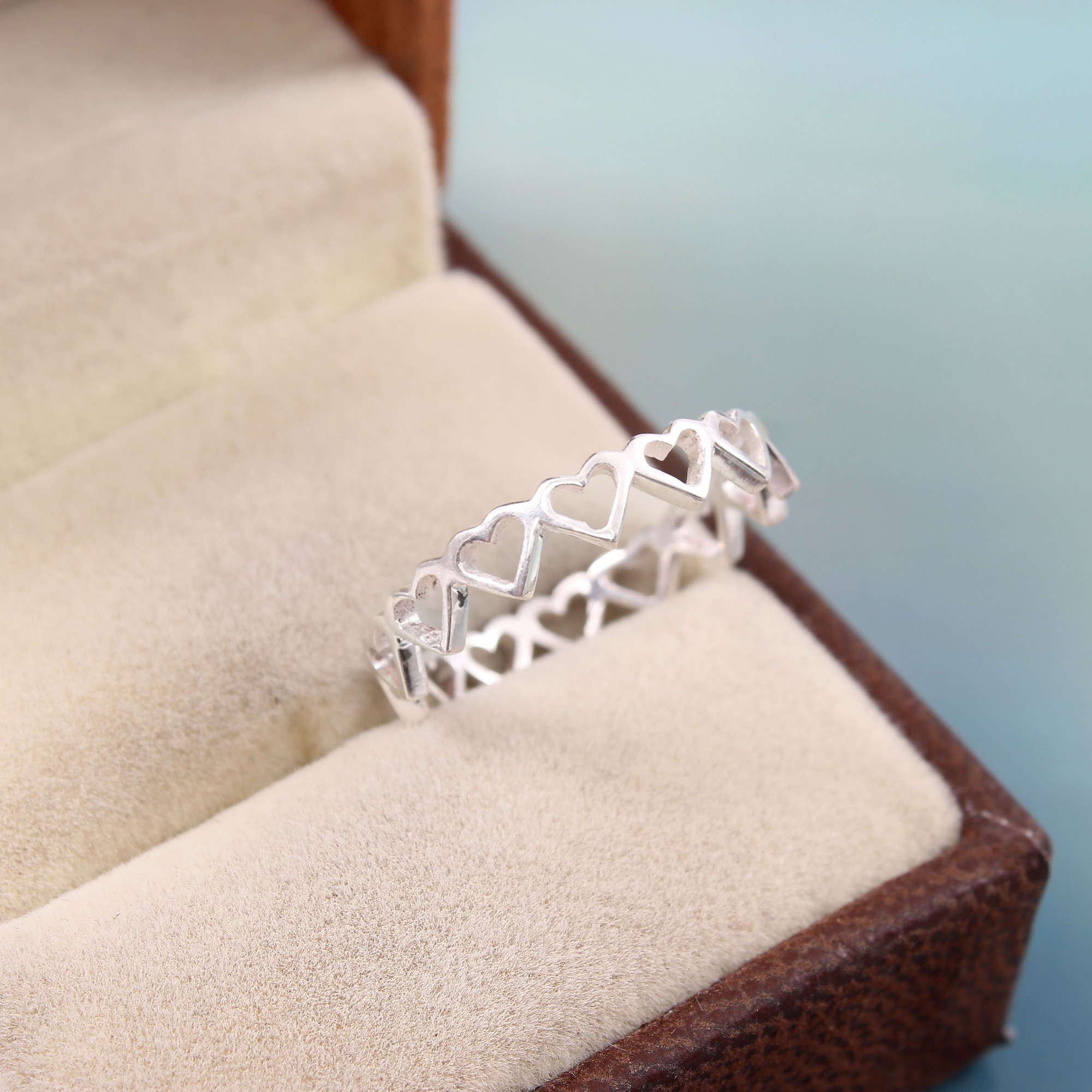 Solid 925 Sterling Silver Heart Ring Design