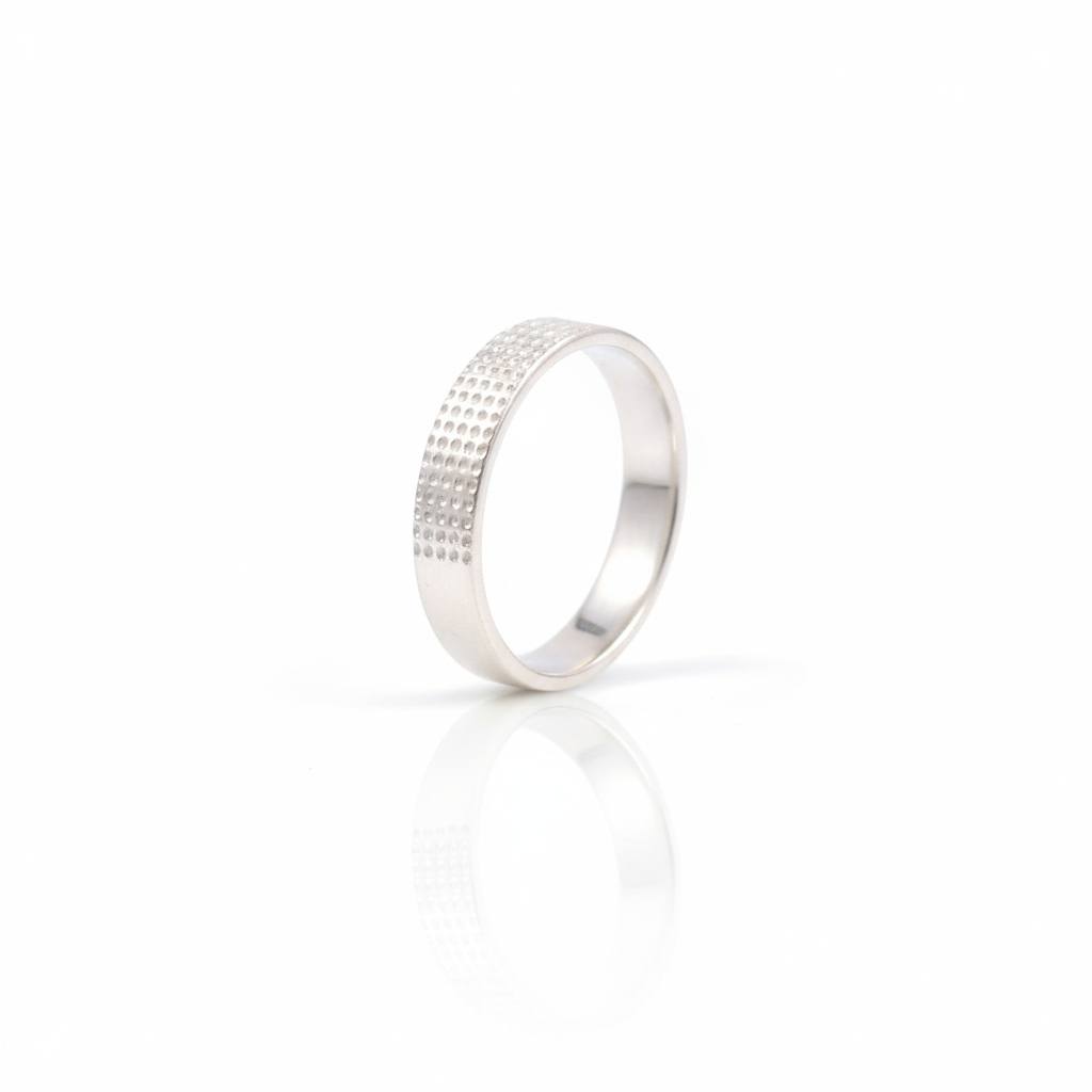 925 Sterling Silver Ring Multi Dots Engraved Design