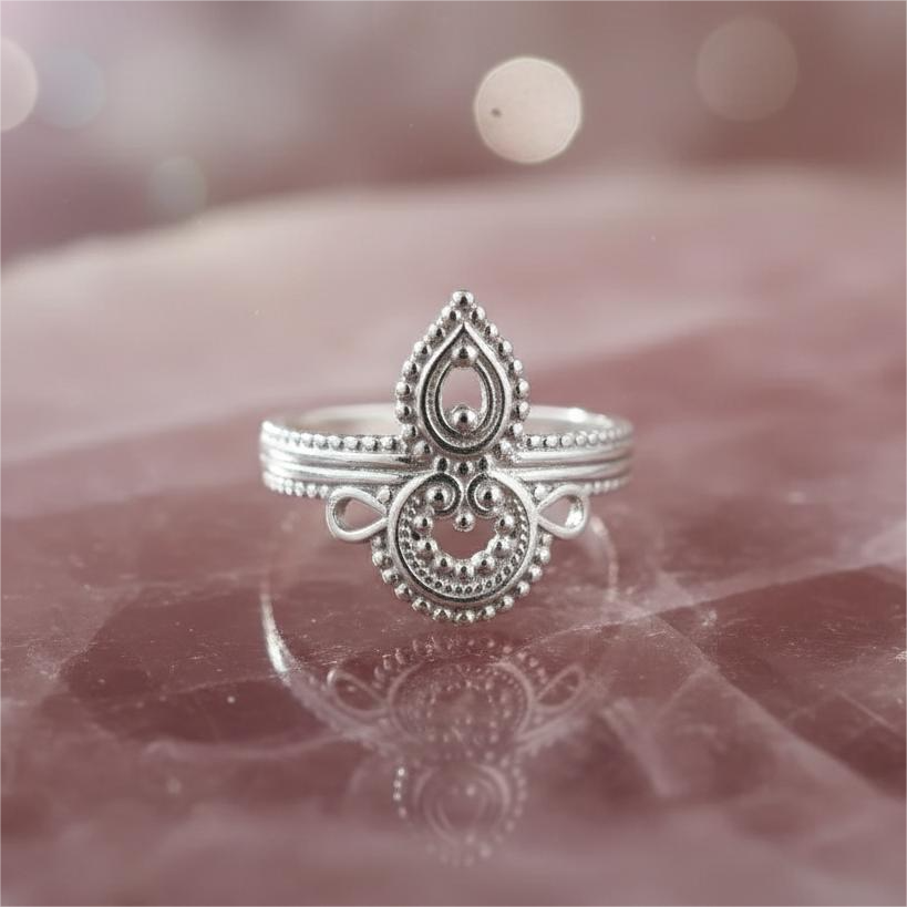 Designer Textured Ring In 925 Sterling Silver