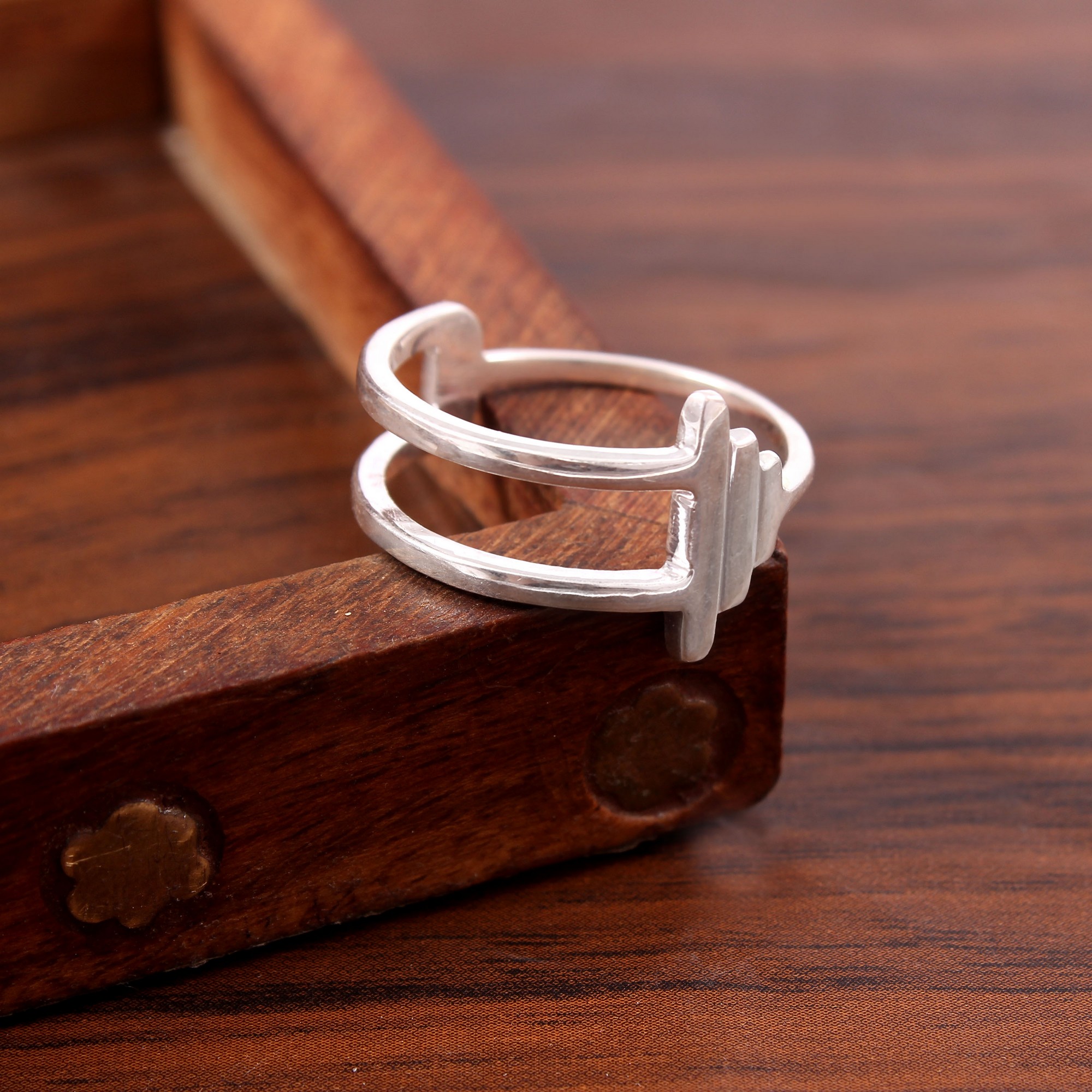 925 Sterling Silver Lightening Wave Design Ring Jewelry