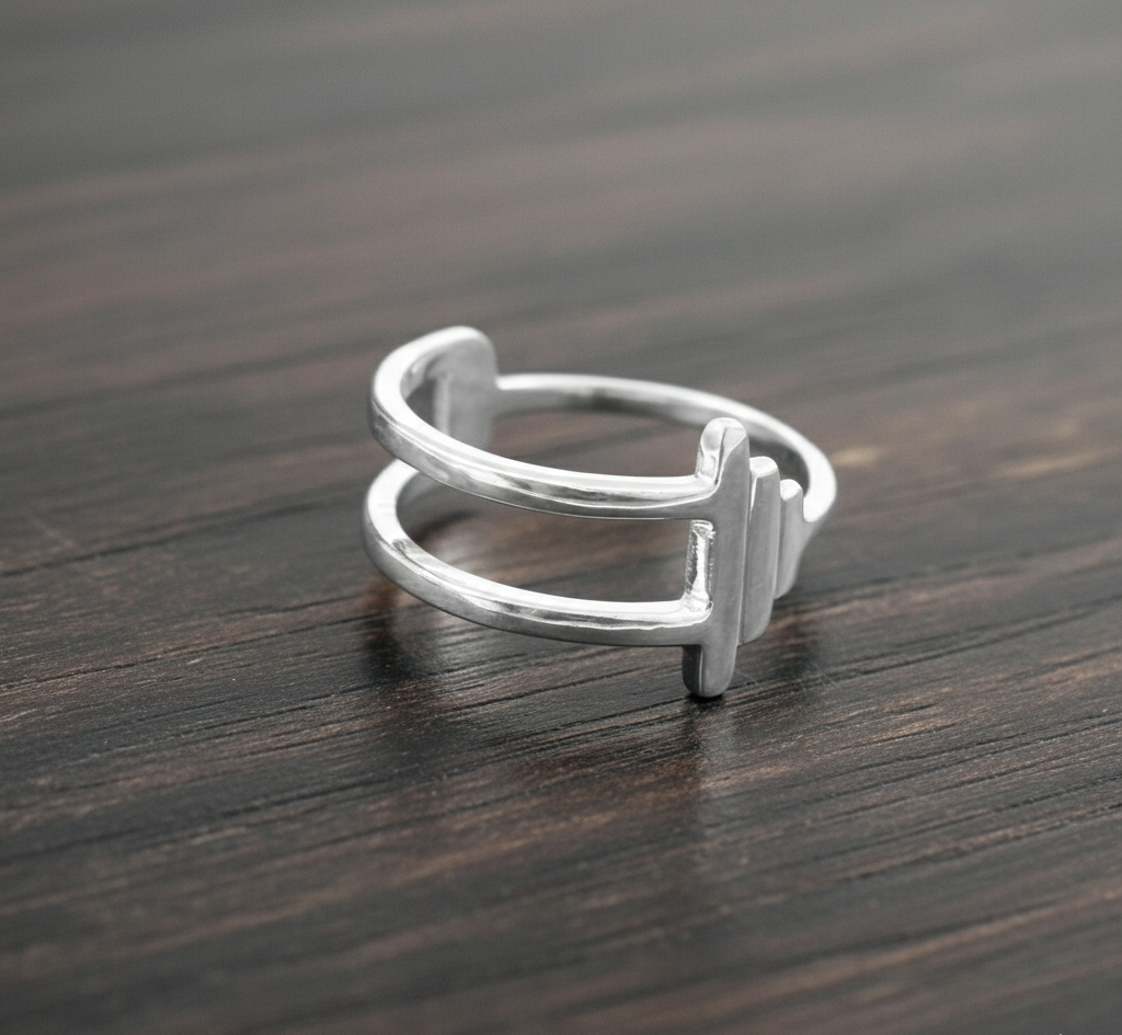 925 Sterling Silver Lightening Wave Design Ring Jewelry