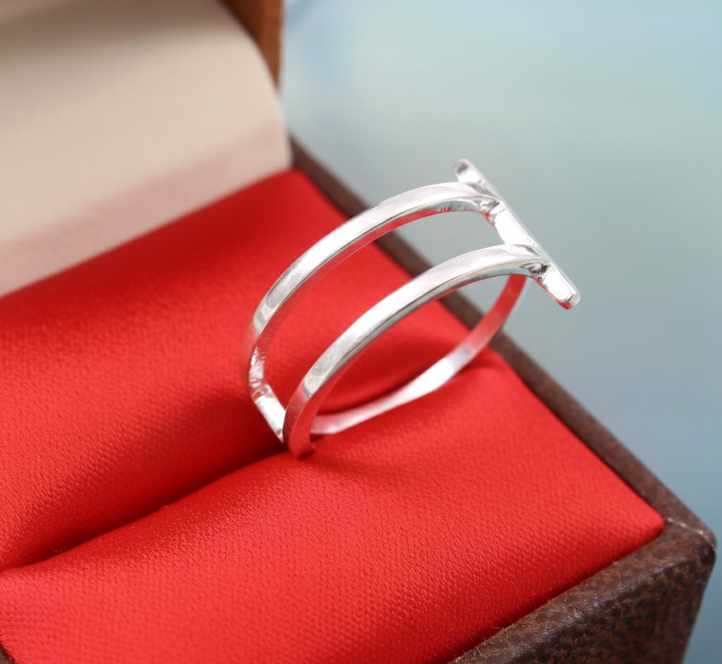 925 Sterling Silver Lightening Wave Design Ring Jewelry