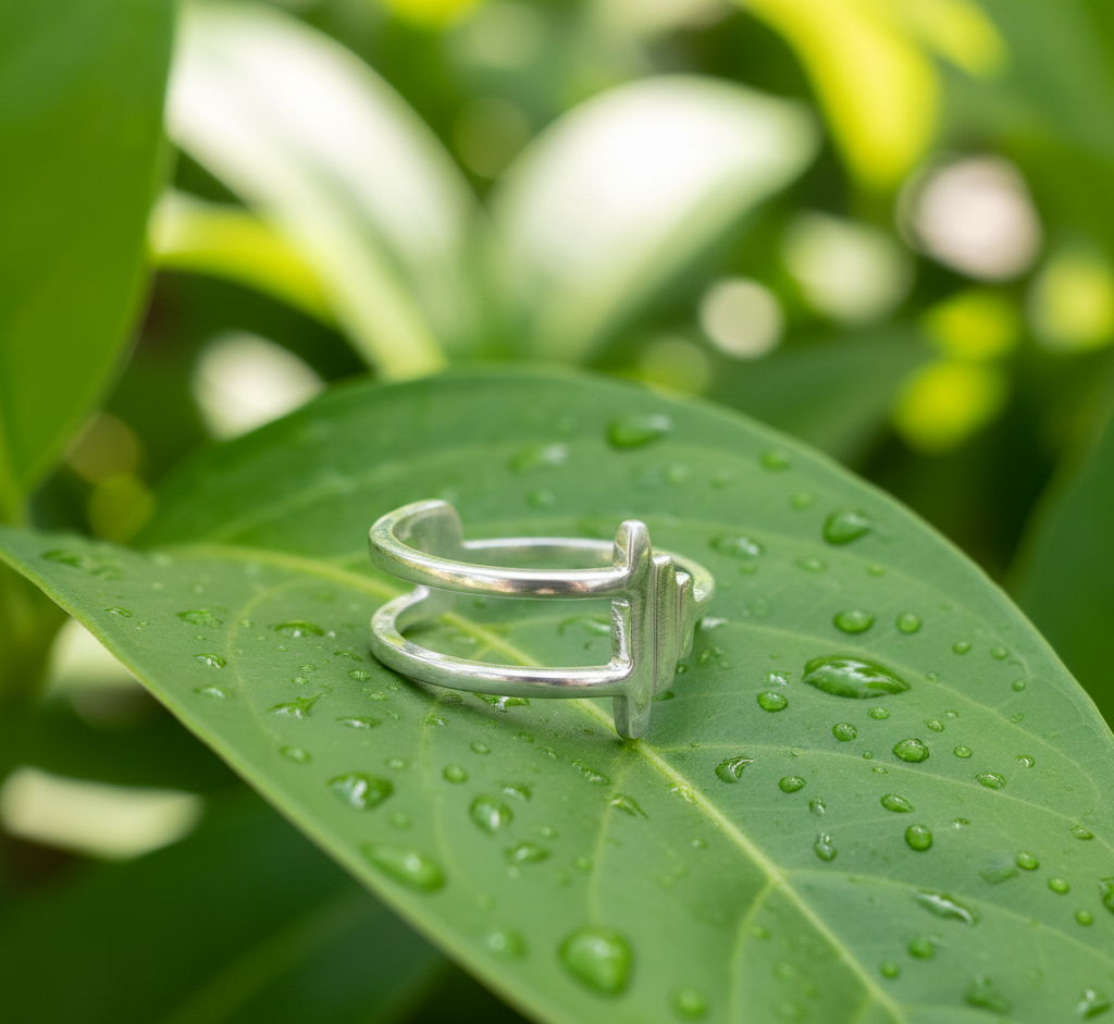 925 Sterling Silver Lightening Wave Design Ring Jewelry