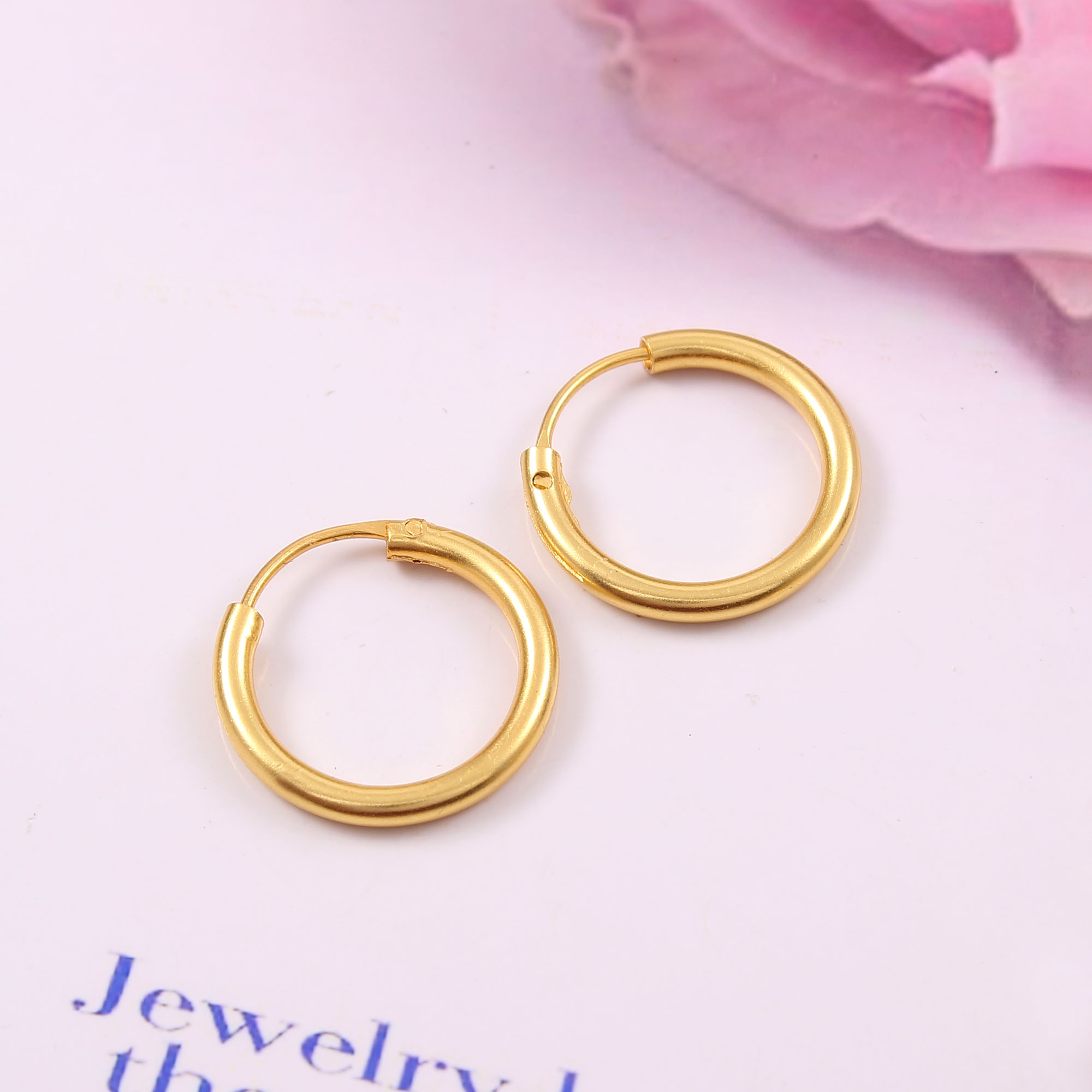 Gold Plated 925 Sterling Silver Hoop Earrings for women