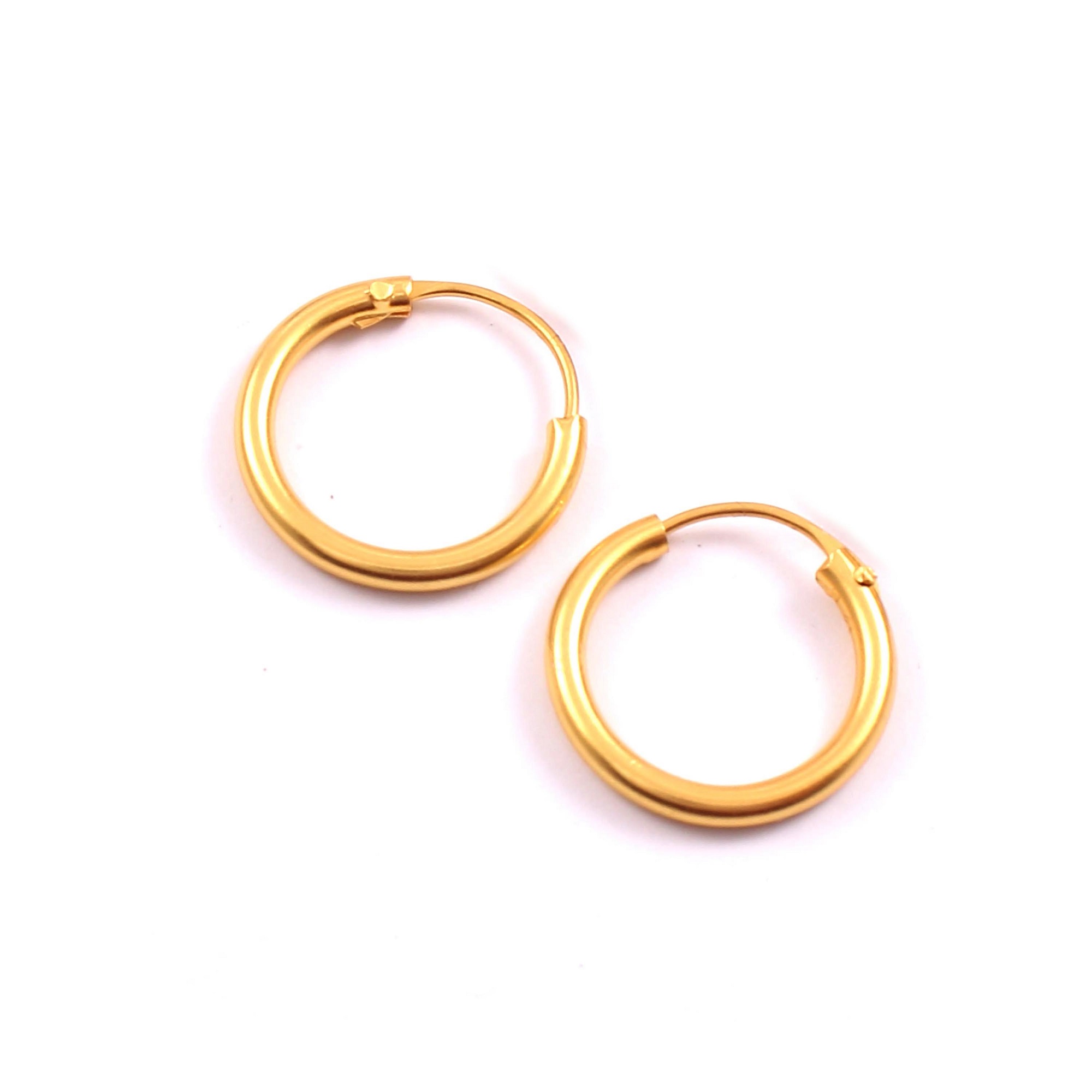 Gold Plated 925 Sterling Silver Hoop Earrings for women