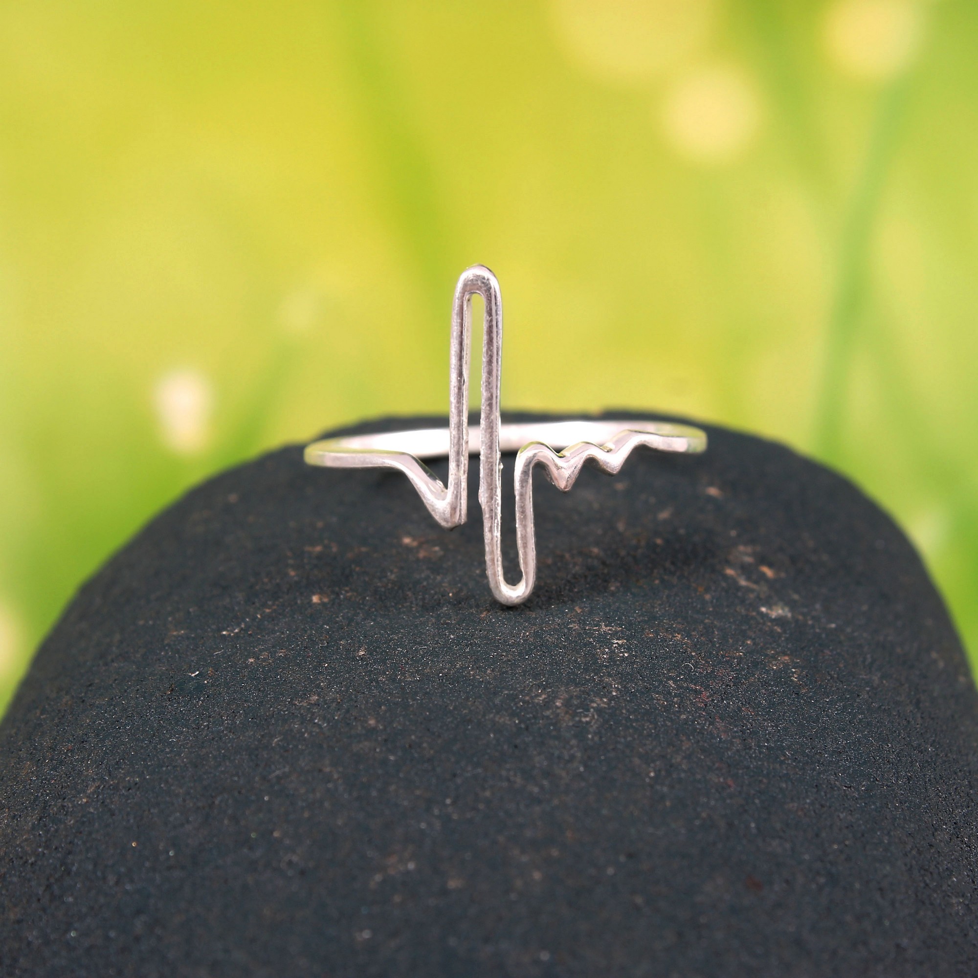 925 Sterling Silver Heartbeat Ring Design India Wholesale