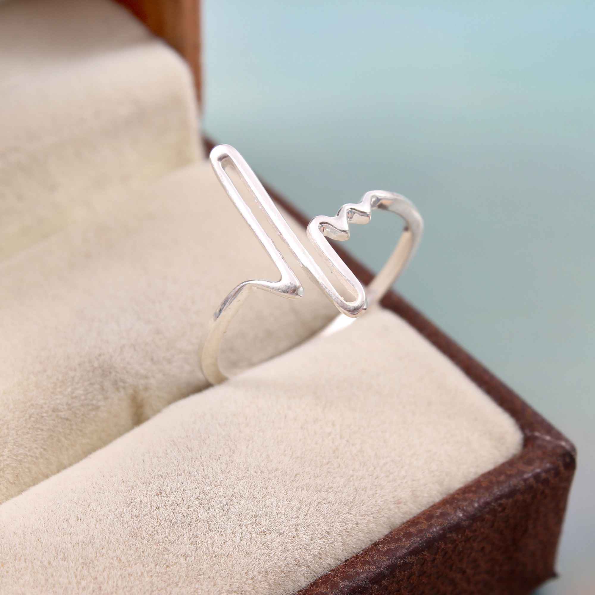 925 Sterling Silver Heartbeat Ring Design India Wholesale