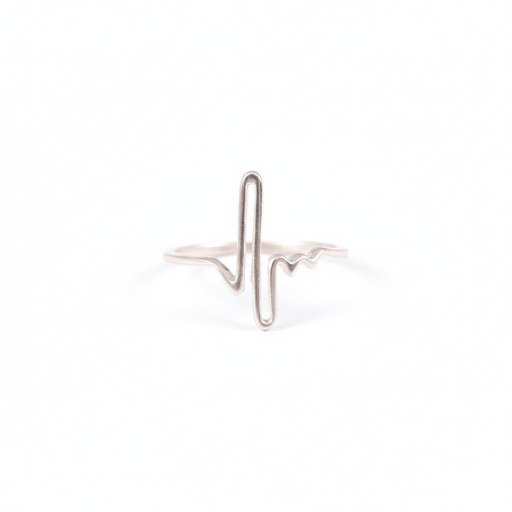 925 Sterling Silver Heartbeat Ring Design India Wholesale