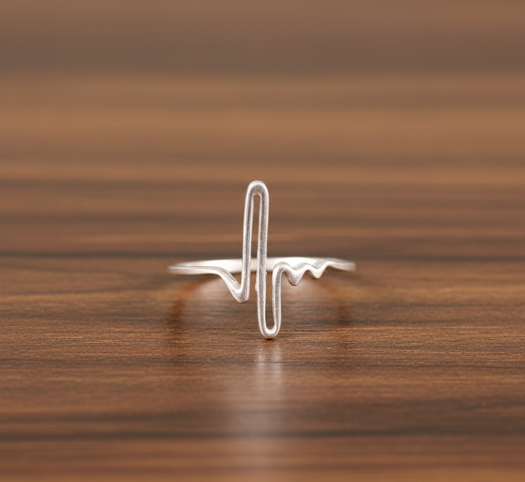 925 Sterling Silver Heartbeat Ring Design India Wholesale