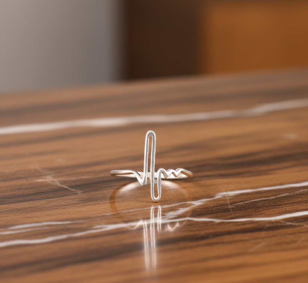 925 Sterling Silver Heartbeat Ring Design India Wholesale