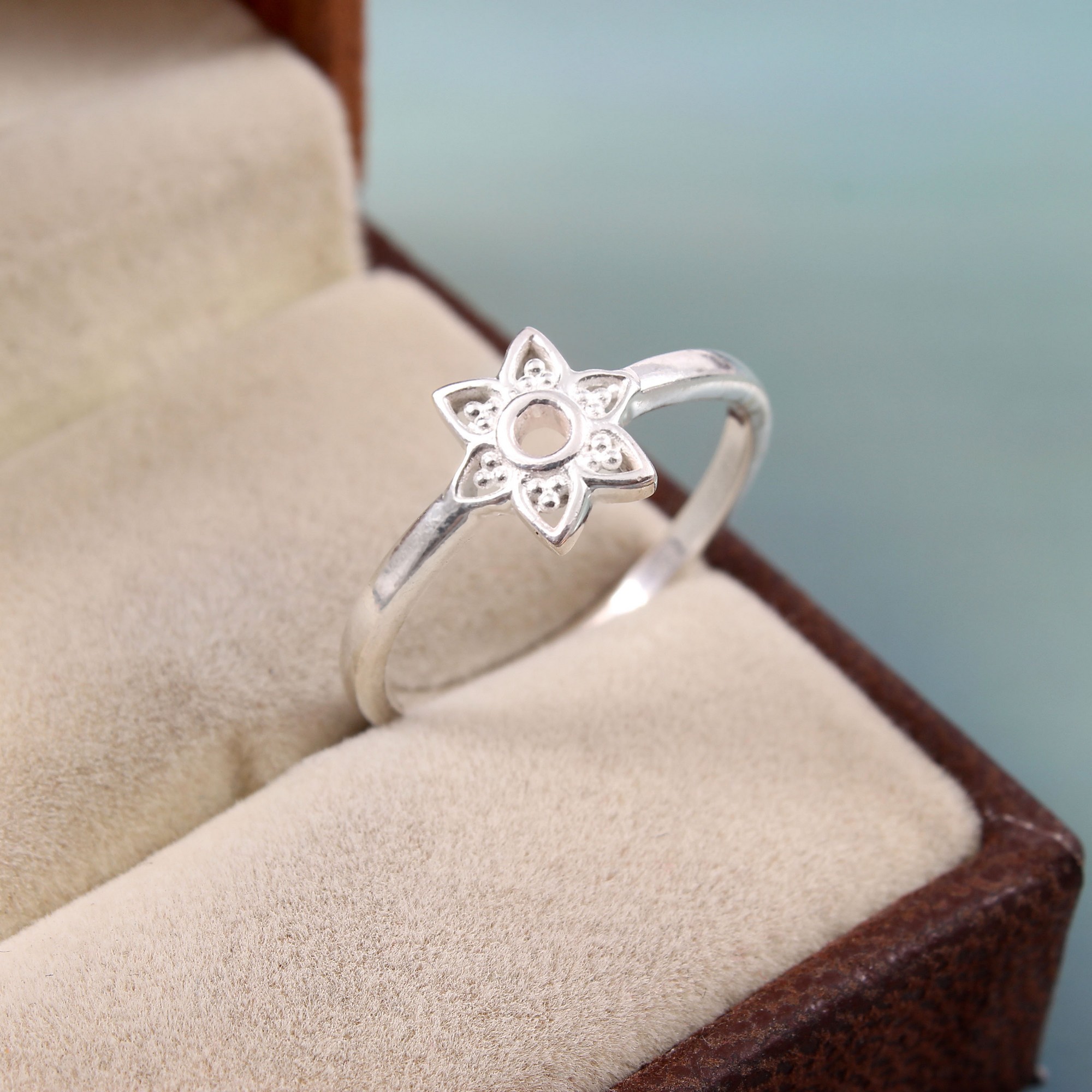 Women’s 925 Sterling Silver Flower Ring Jewelry