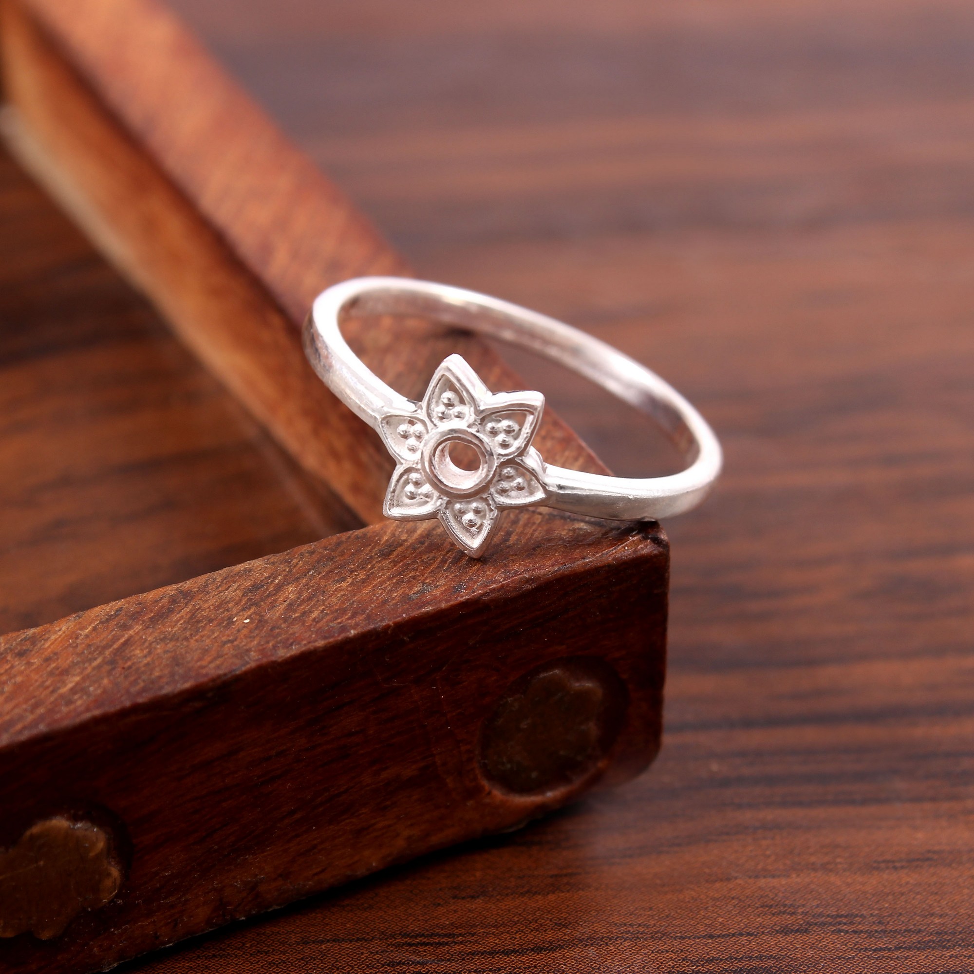 Women’s 925 Sterling Silver Flower Ring Jewelry