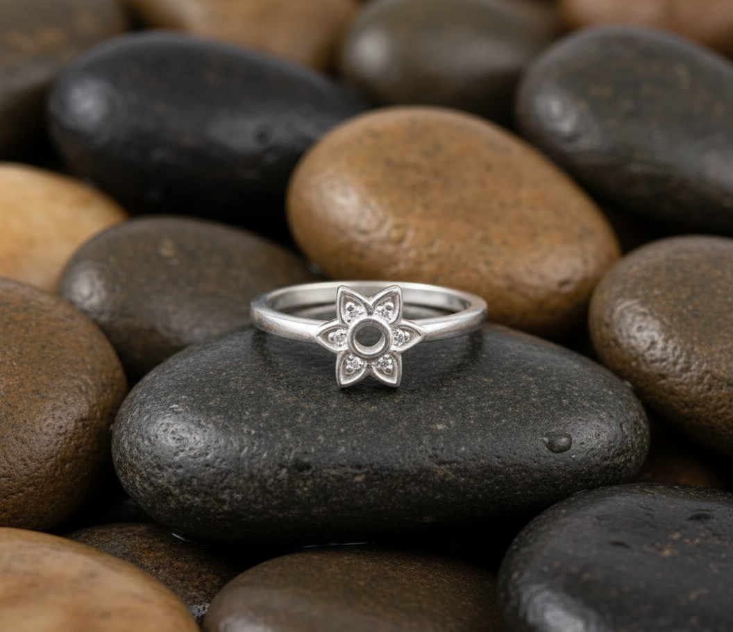 Women’s 925 Sterling Silver Flower Ring Jewelry