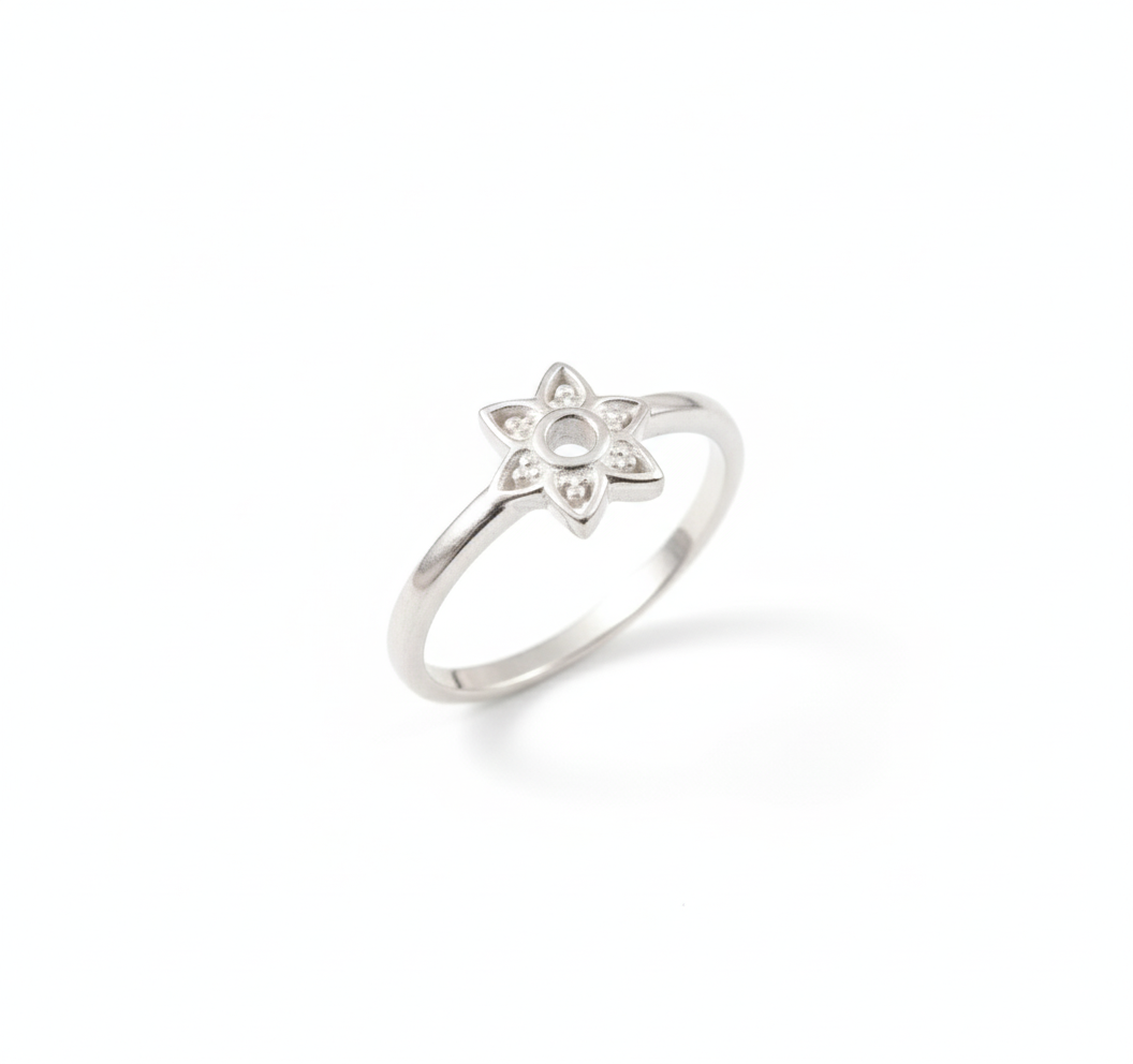 Women’s 925 Sterling Silver Flower Ring Jewelry