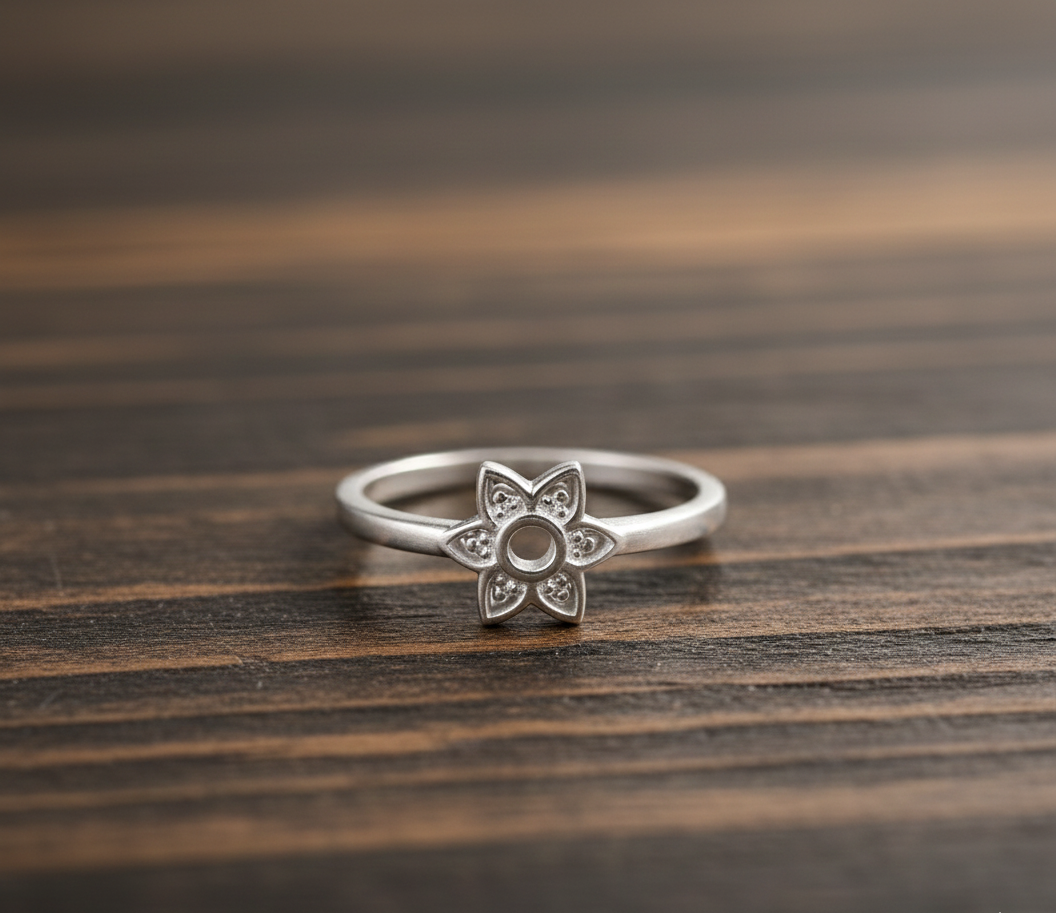 Women’s 925 Sterling Silver Flower Ring Jewelry