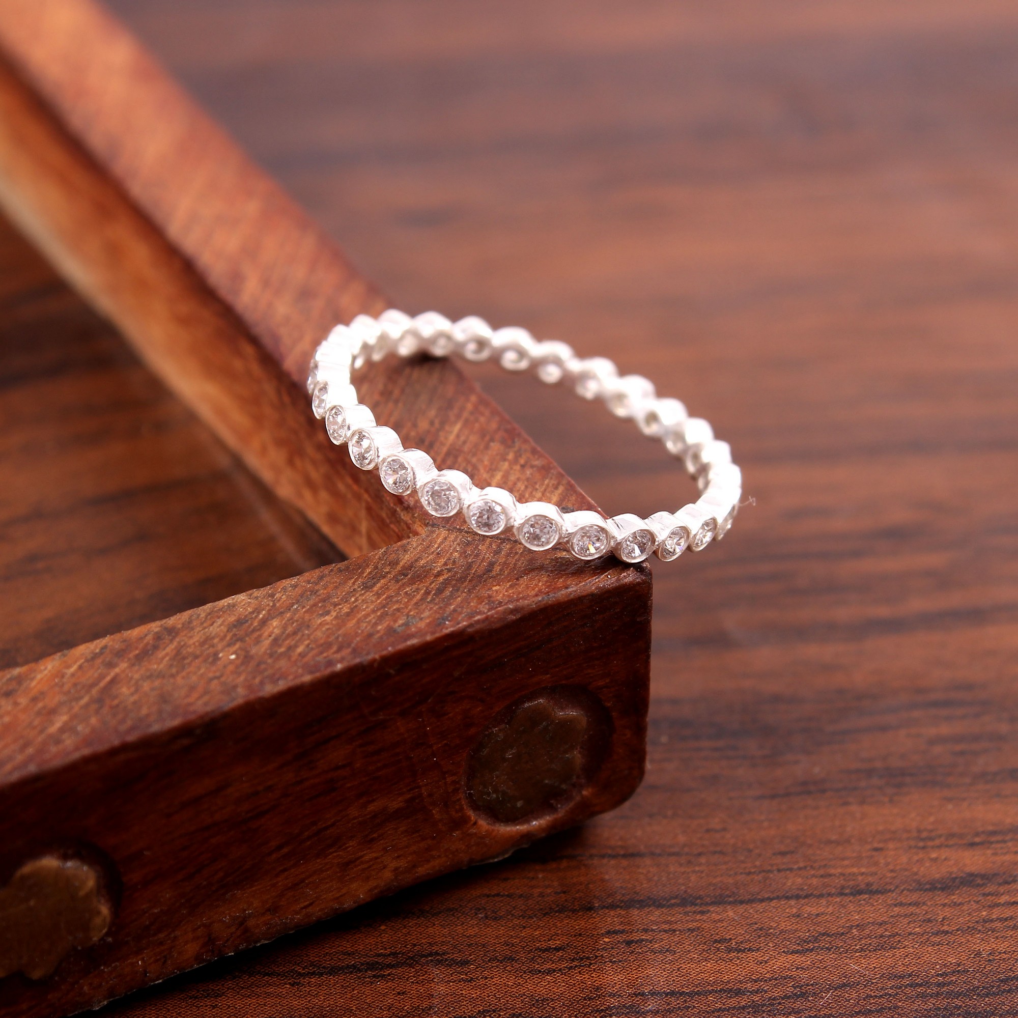 925 Sterling Silver White CZ Eternity Band