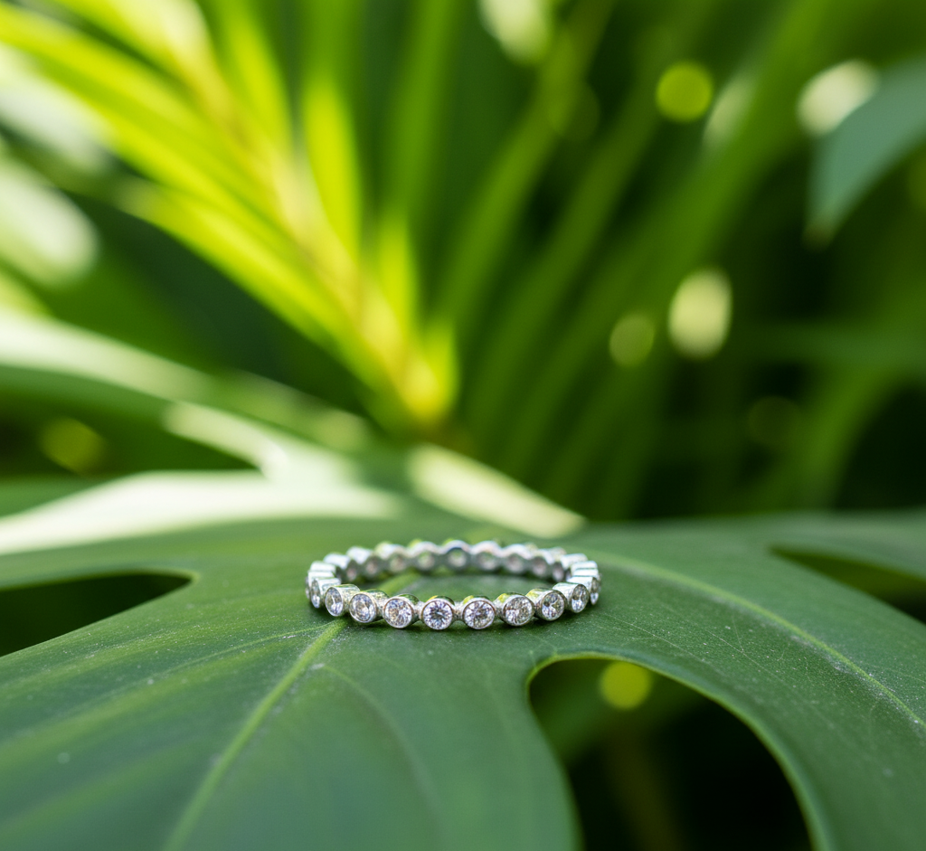 925 Sterling Silver White CZ Eternity Band
