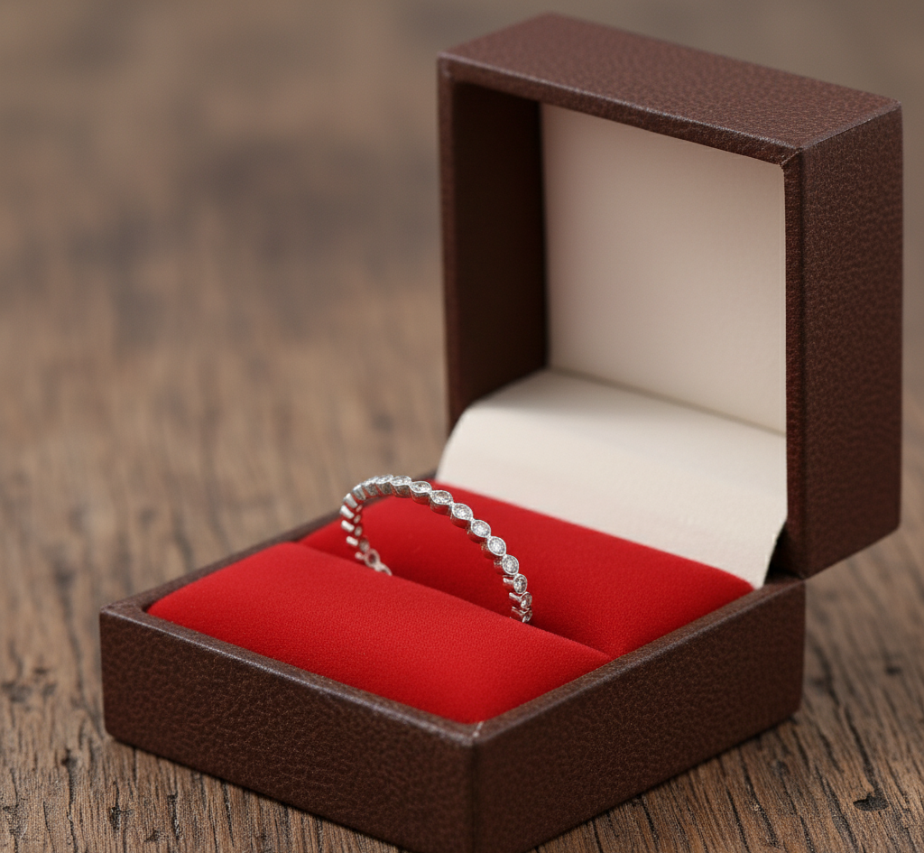 925 Sterling Silver White CZ Eternity Band