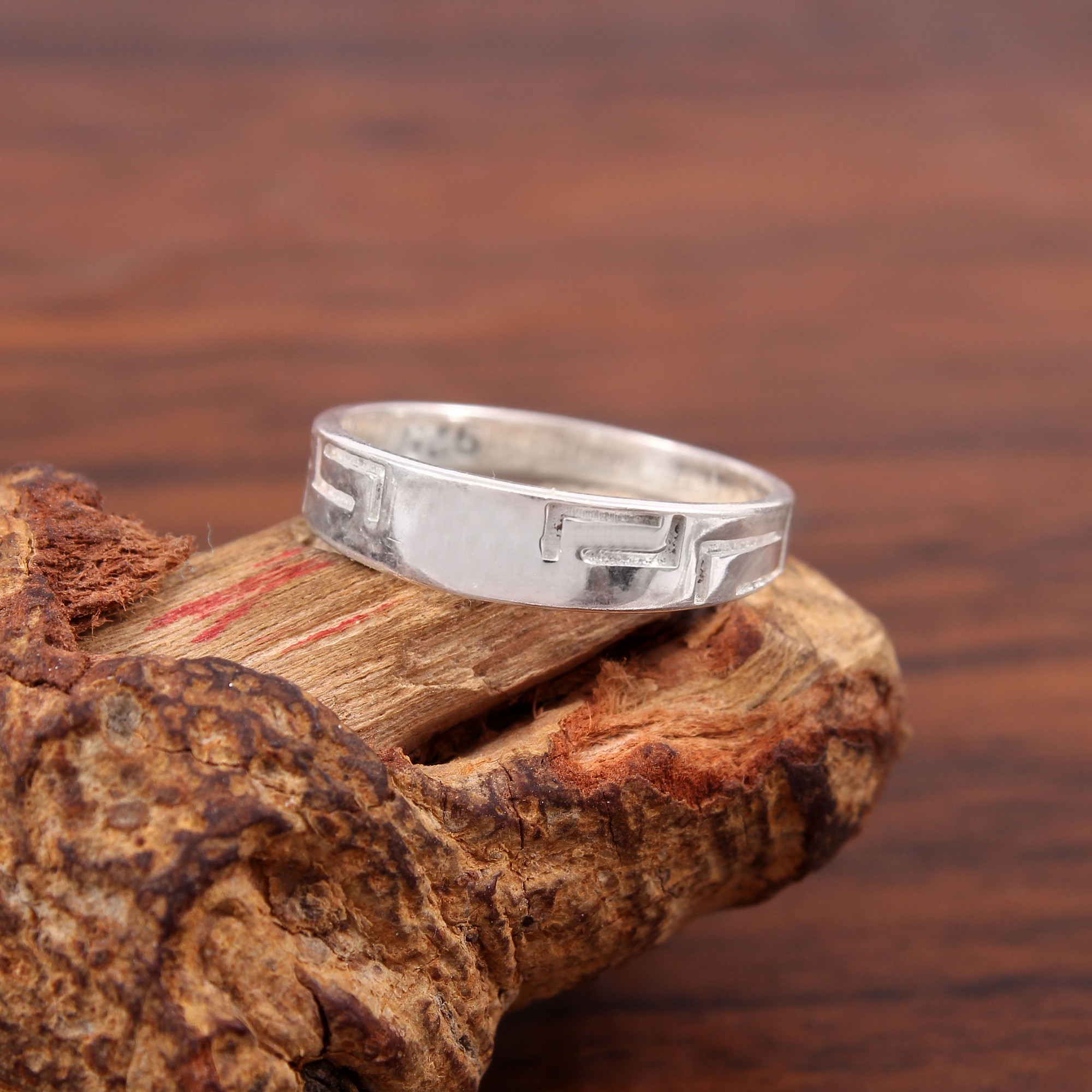 925 Sterling Silver Designed Engraved Ring