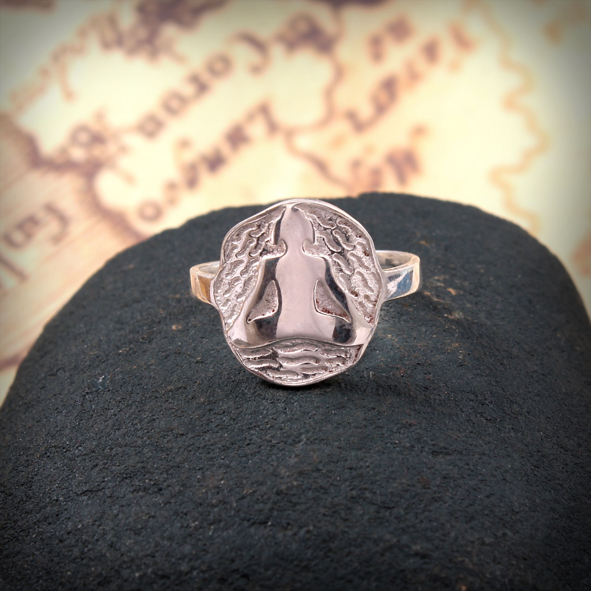 925 Sterling Silver Meditation Symbol Ring