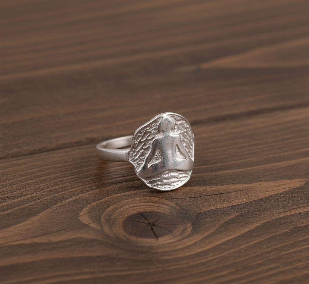 925 Sterling Silver Meditation Symbol Ring