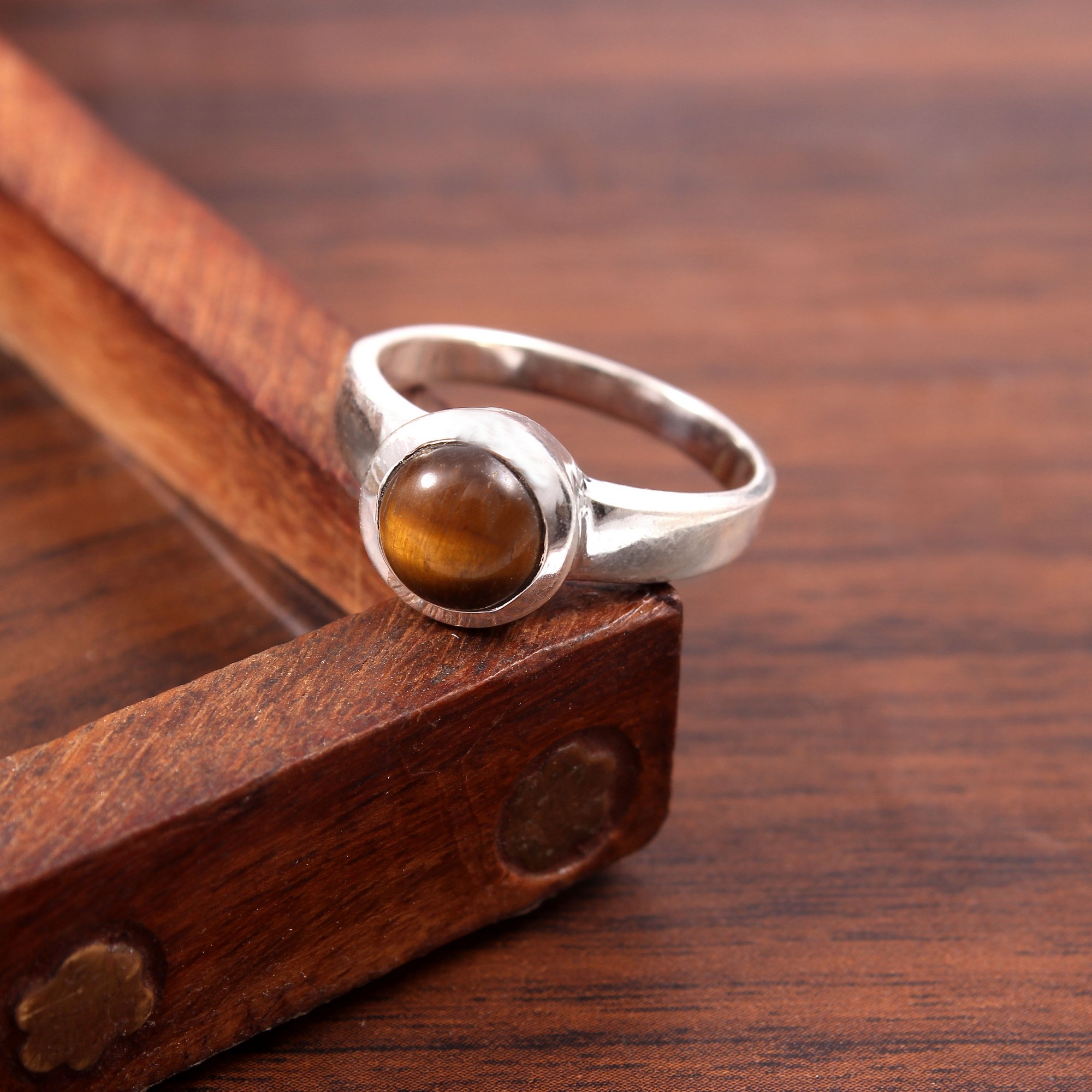 Tiger Eye Ring In 925 Sterling Silver