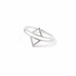 Dual Simple Open Triangle Ring Silver