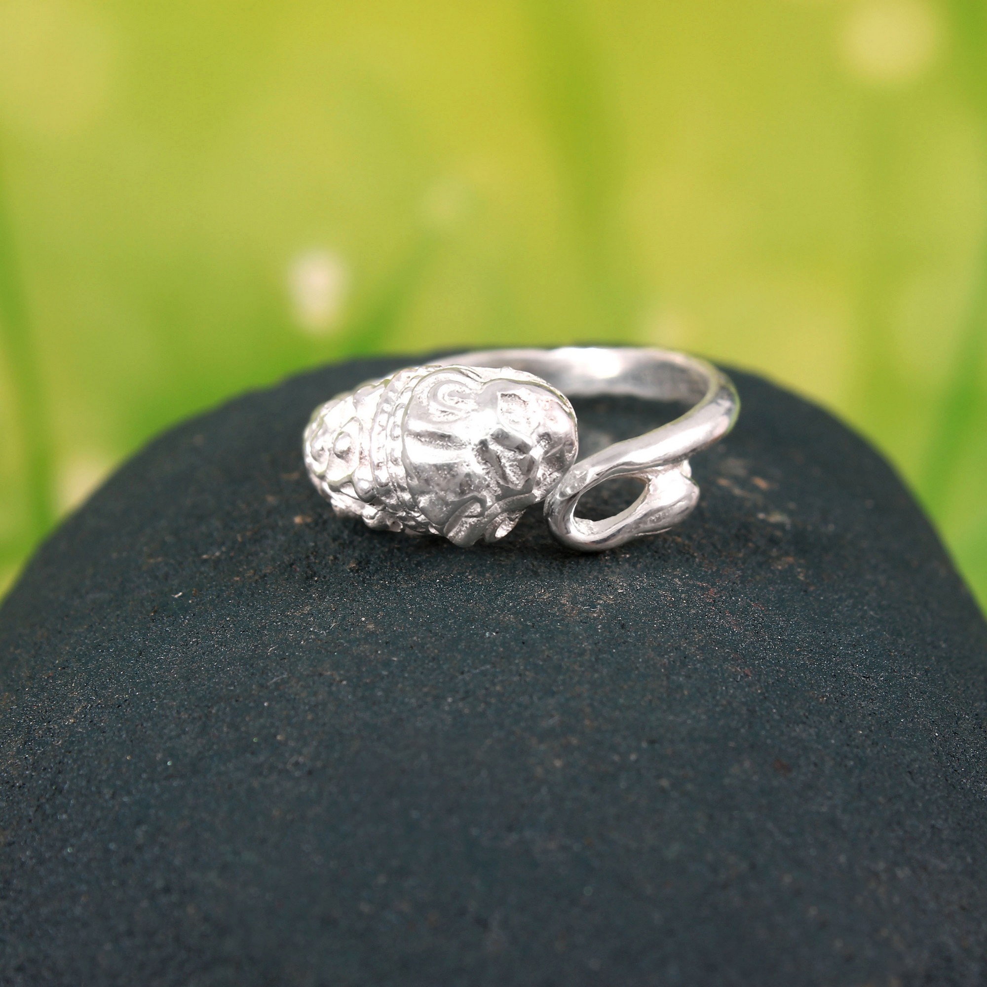 925 Sterling Lion Face Adjustable Ring