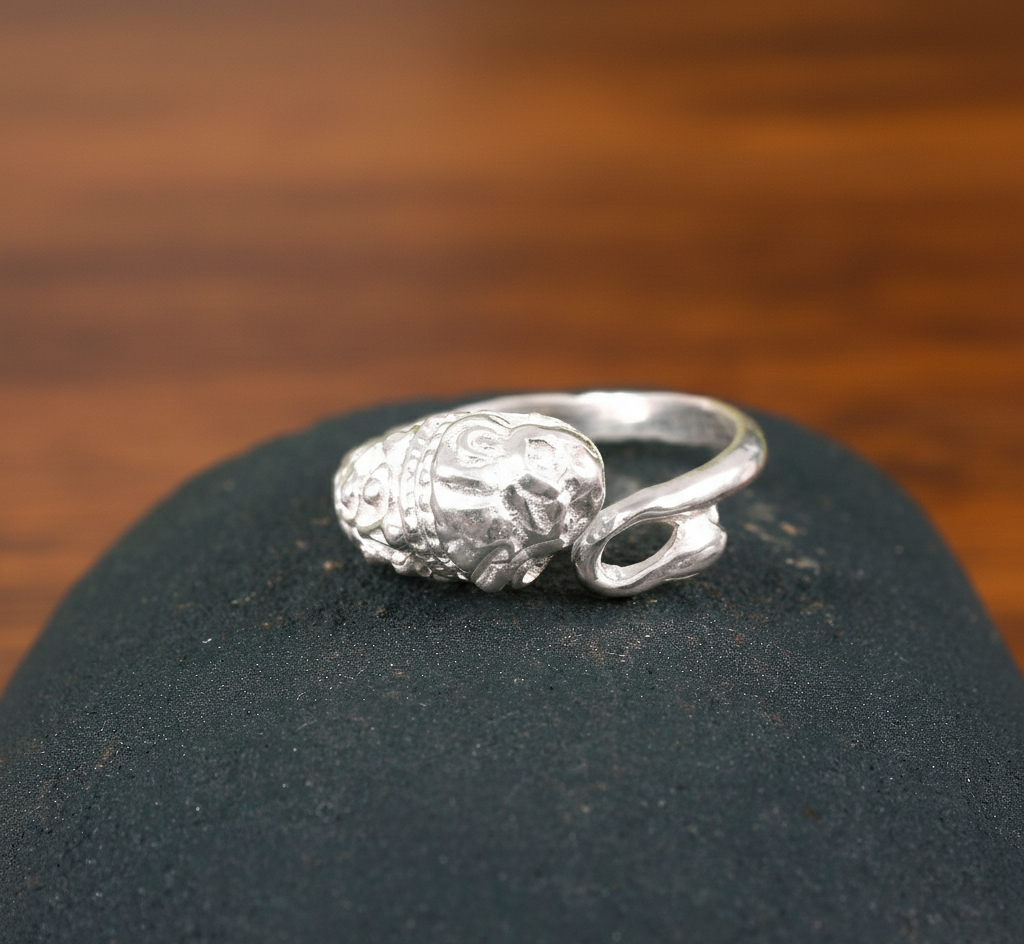 925 Sterling Lion Face Adjustable Ring