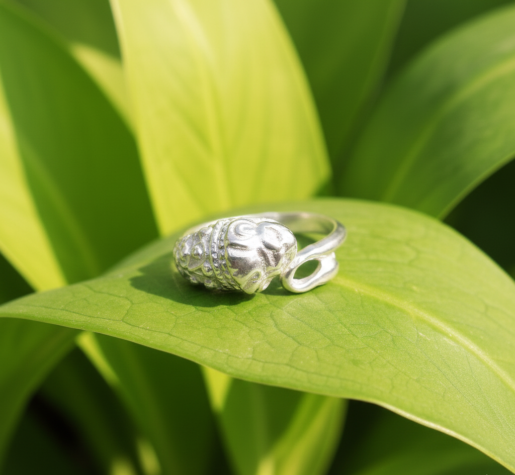 925 Sterling Lion Face Adjustable Ring