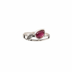 925 Sterling Silver Garnet Ring Oxidized