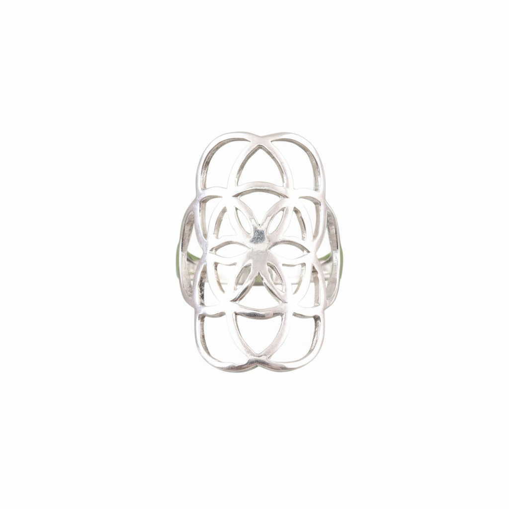 925 Sterling Silver Seed of Life Mandala Ring