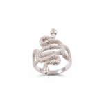 Adjustable 925 Sterling Silver Snake Textured Ring