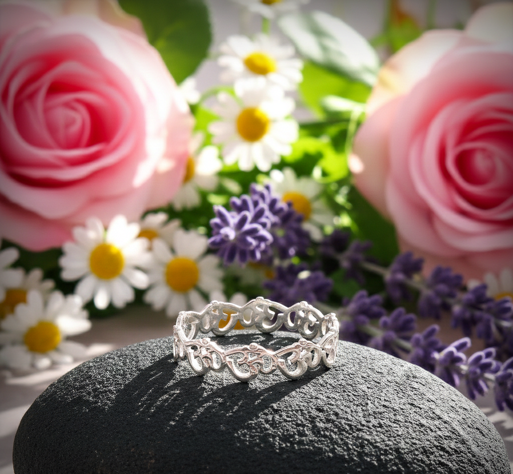 925 Sterling Silver OM Religious Unisex Ring