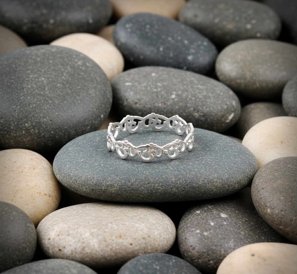 925 Sterling Silver OM Religious Unisex Ring