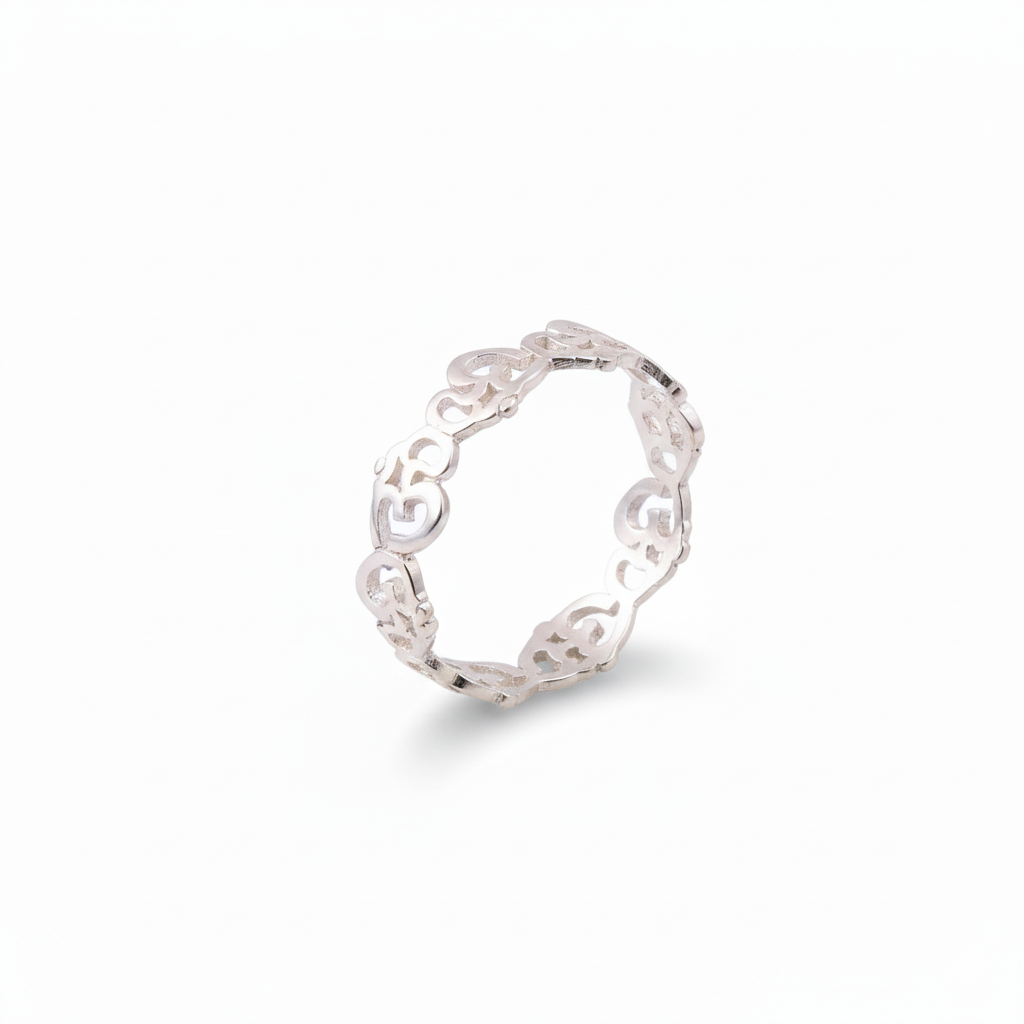 925 Sterling Silver OM Religious Unisex Ring