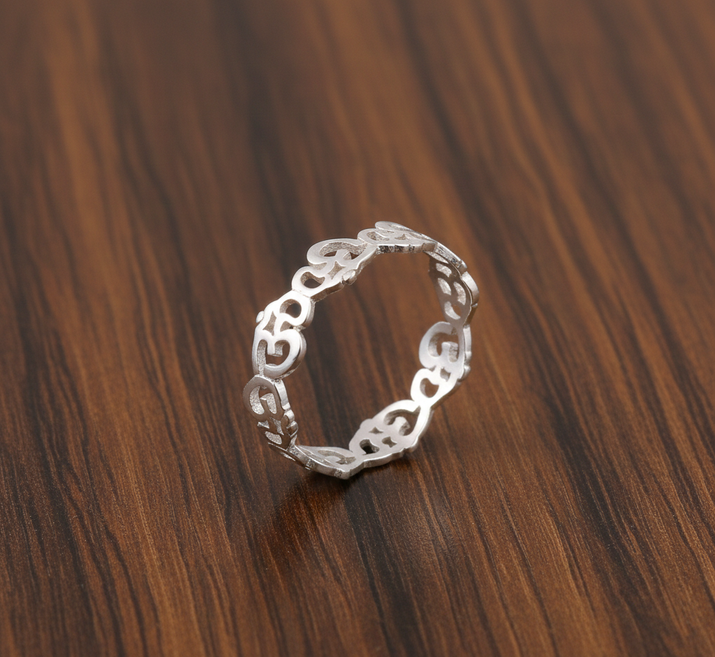 925 Sterling Silver OM Religious Unisex Ring