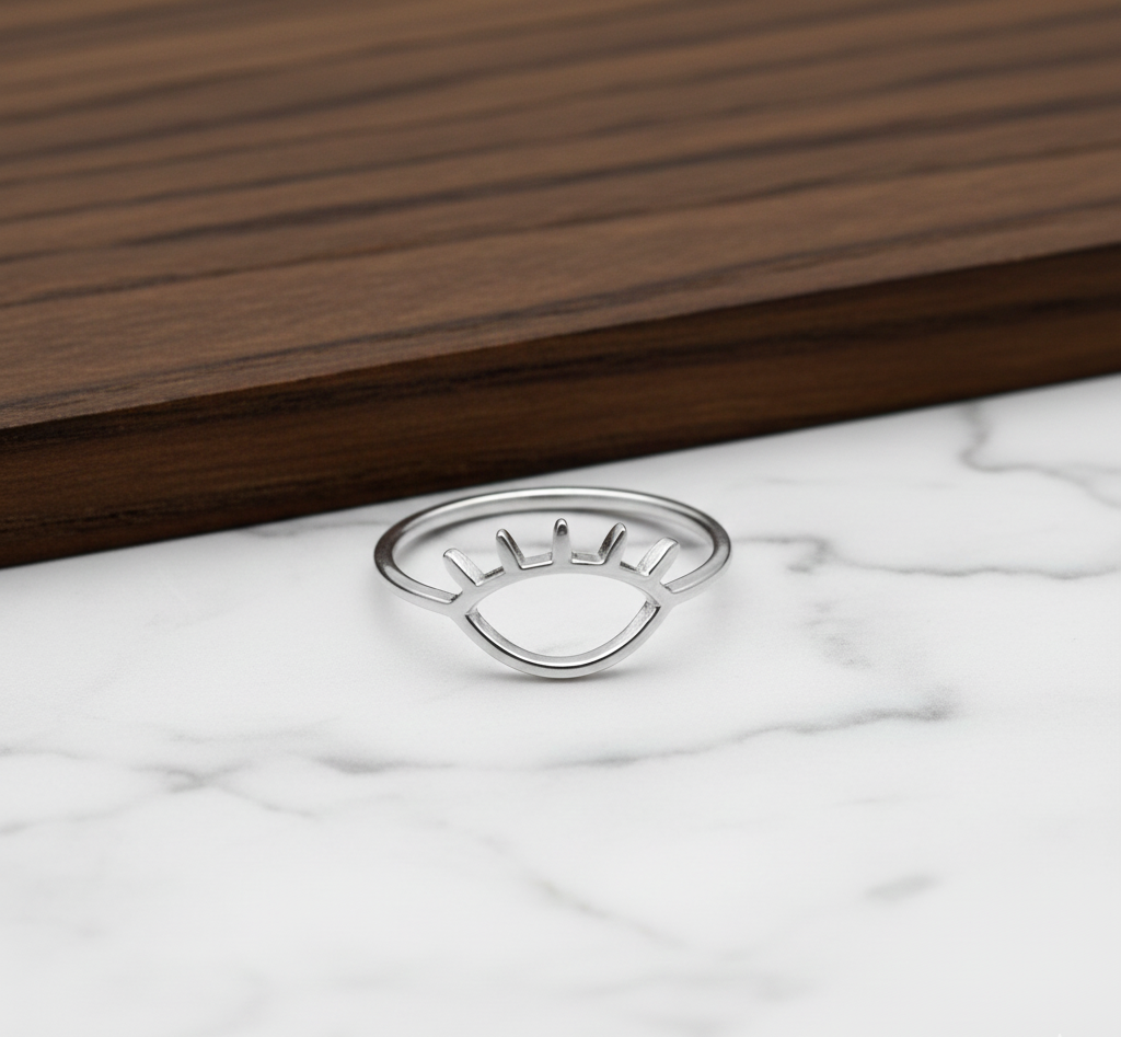 925 Silver Sterling Silver Eye Lash Ring