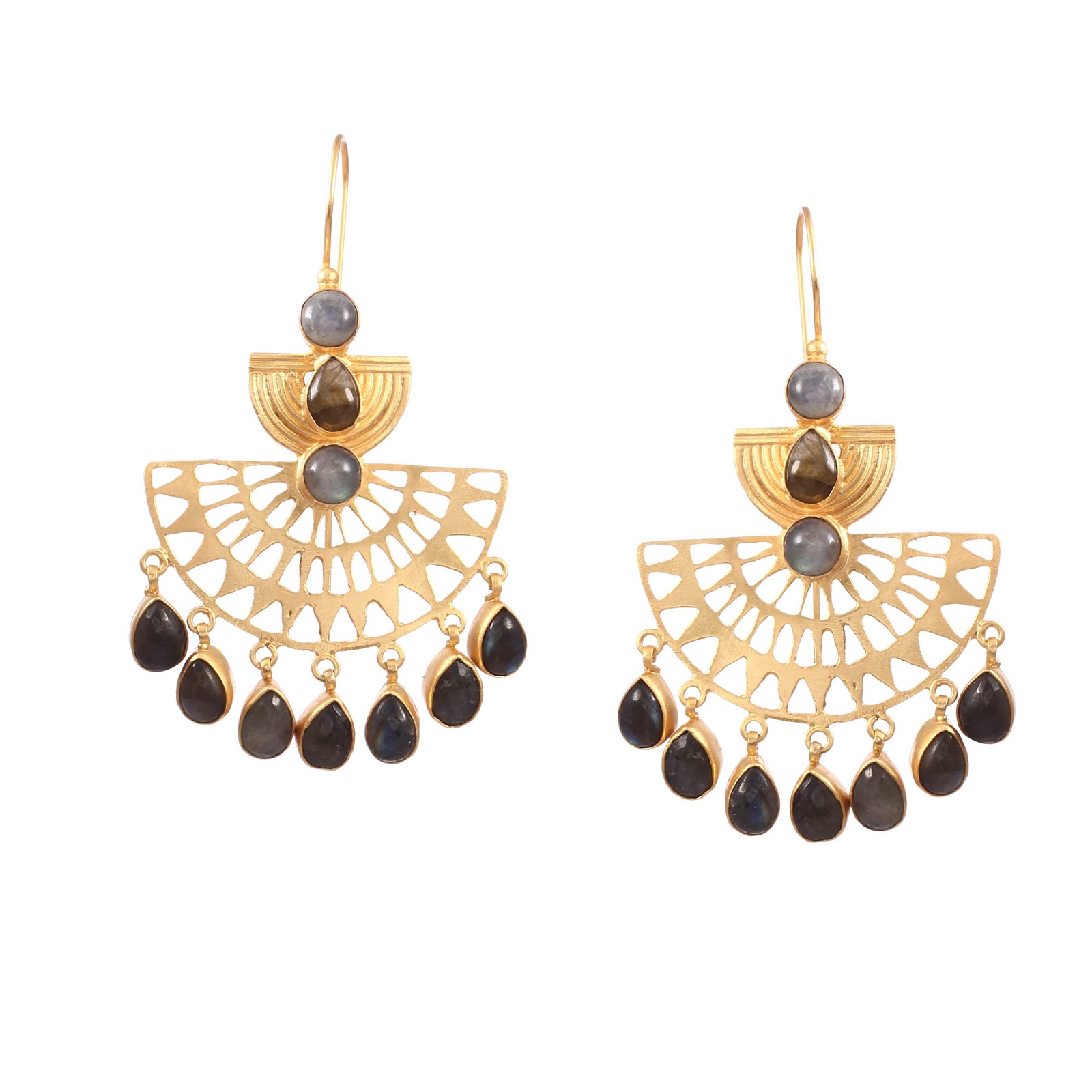 925 Sterling Silver Labradorite Dangle Earrings For Women