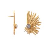 925 Sterling Silver Abstract Earrings With Rainbow Moonstone