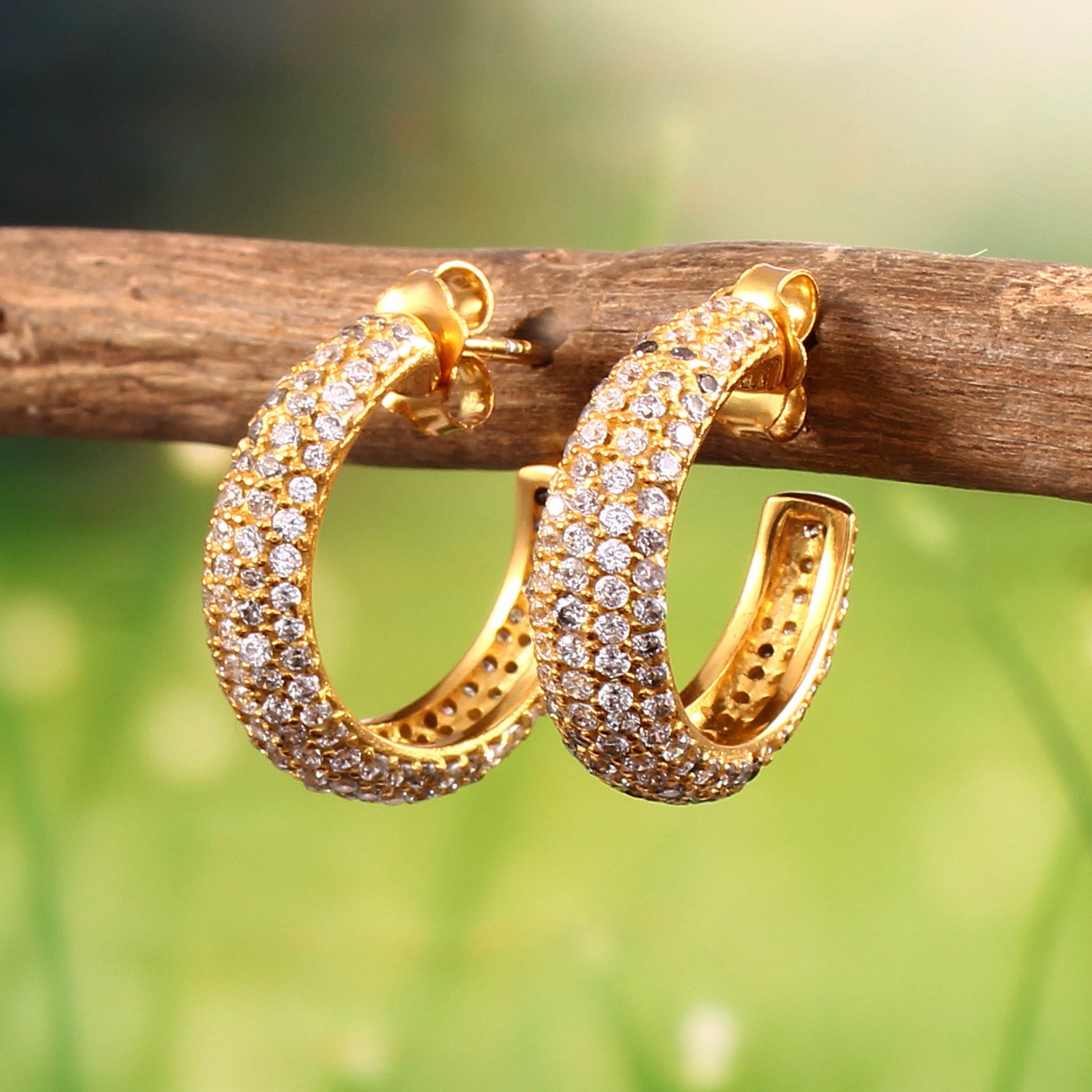 925 Sterling Silver Sparkle Huggie Earrings With White CZ