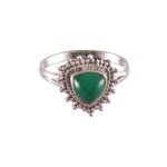 925 Sterling Silver Handmade Green Onyx Ring